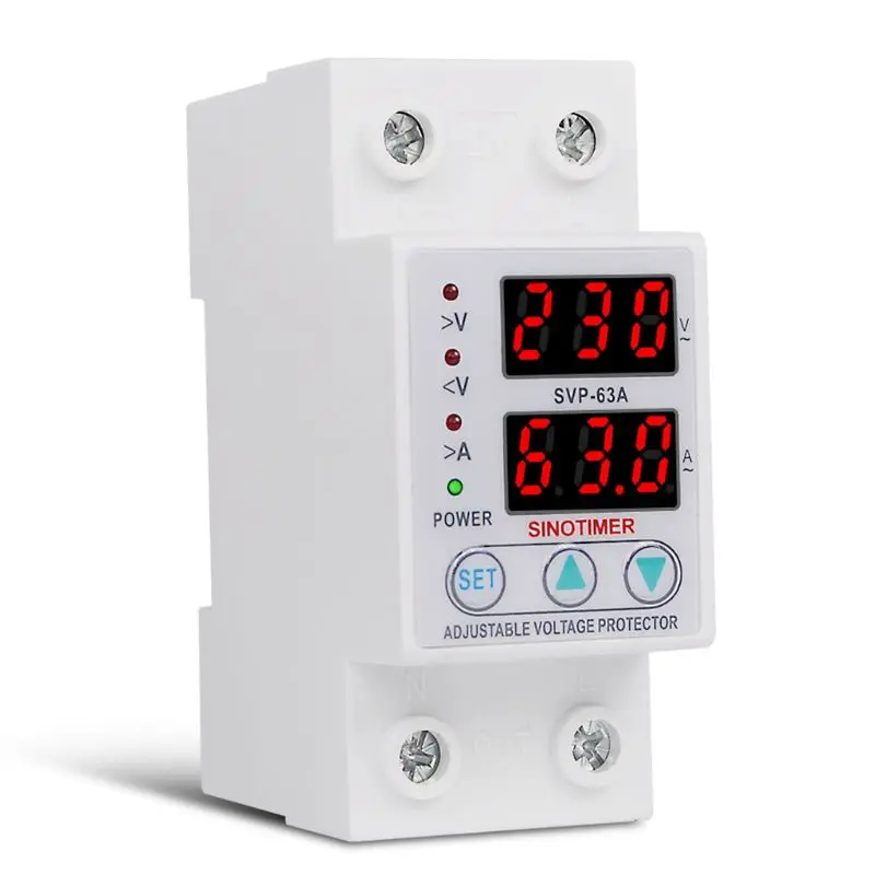 

63A 230V Over Under Voltage Protective Device Protector Current Limit Voltmeter