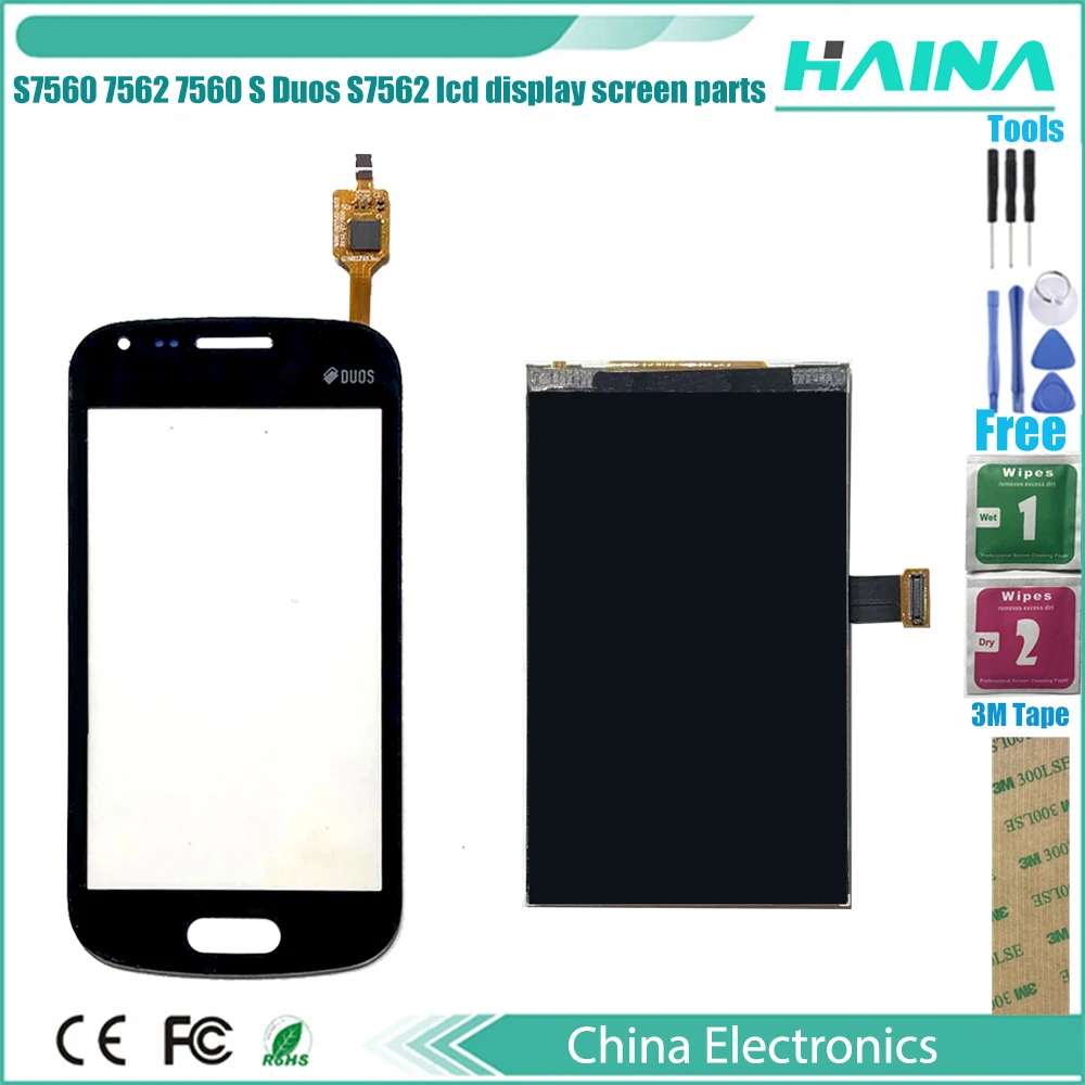Lcd + Touch with 4.0'' For Samsung Galaxy Trend gt S7560 S7562 LCD Display Screen Repair Parts 3M Tape | Мобильные телефоны