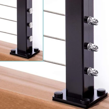 

TOP T-316 Cable Railing Kit Threaded Swage Stud and Stemball Swage Fitting 1/8 inch,Marine Grade Stainless Steel Stair Deck Wood