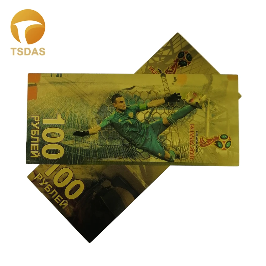 10 шт./лот России сувенир золотые банкнот, красочные 24k позолоченные банкноты для Праздник подарки Прямая