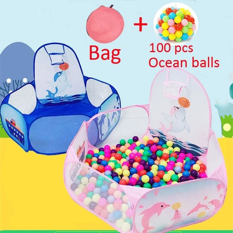 Portable Children's Teepee Tents House Dolphin Ball Pit Pool Tent Child Play Gifts Toy For Kids Children Girl | Игрушки и хобби