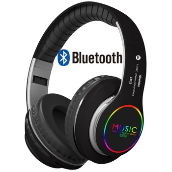 

Bluetooth 5.0 Headset Wireless Stereo Earphone Heavy Bass Sports LED FM Radio Headphones Multifunctional Upgraded Headsets