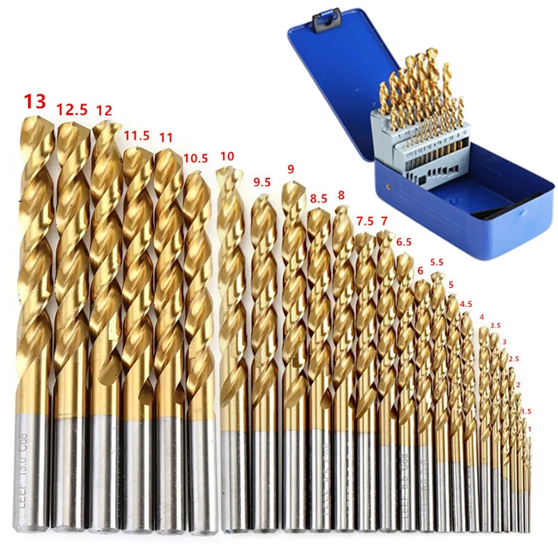 M42 8 High Cobalt HSSCo Titanium Coated Twist Drill Bit Set