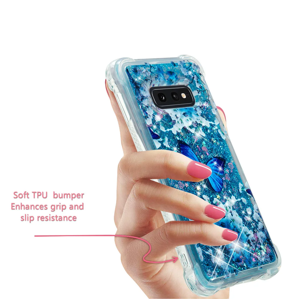Блестящий чехол для Samsung Galaxy S10e S10 e блестящий милый мягкий Силиконовый
