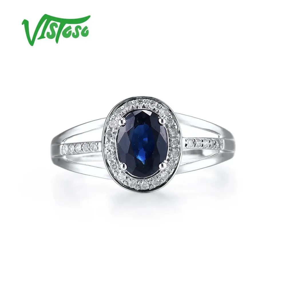 VISTOSO 14 K кольца из белого золота для женщин подлинные сверкающие бриллианты