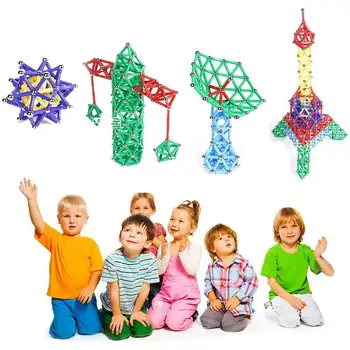 

DIY Magnet Sticks Metal Balls Playing Magnetic Designer Deformation Building Blocks Educational Bricks For For Children
