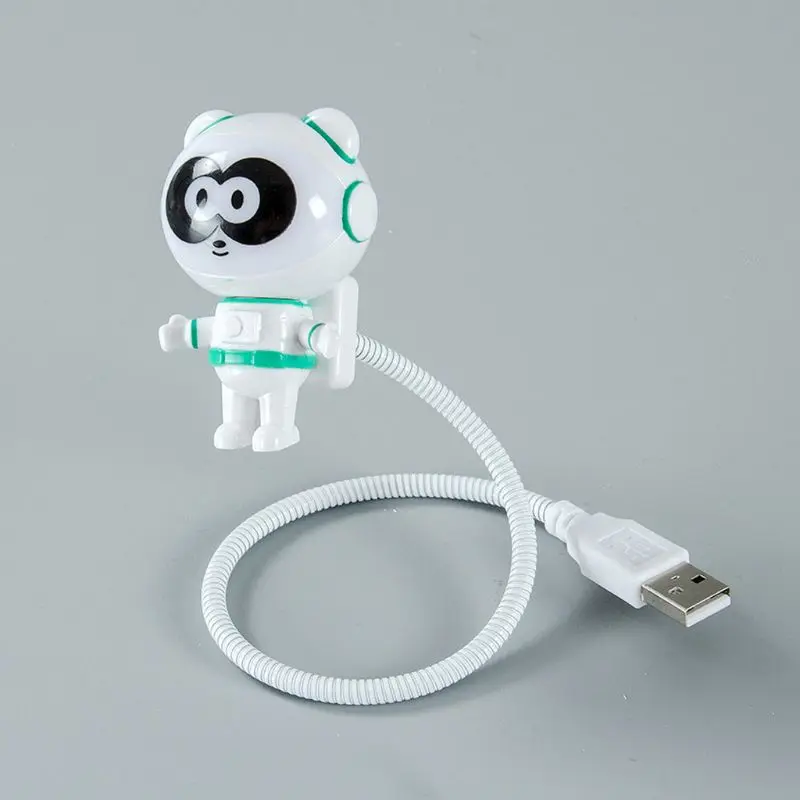 Flexible Cute Panda USB Powered Mini LED Night Light With ON OFF Switch Reading Lamp Bulb for Laptop PC Powerbank Charger