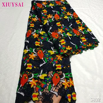 

Latest Design African Lace Fabrics High Quality Lace Guipure Cord Lace Fabric For Women Party Dress Materia S823