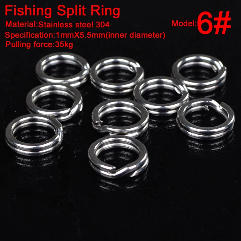 

Fishing Split Rings Stainless Steel Double Snap Ring High Strength Metal Solid
