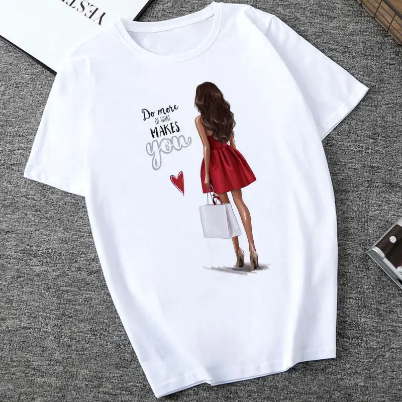 2020Summer Tops For Women 2020 Harajuku Aesthetic Thin Section T Shirt Do Mose Of What Makes You Happy Tshirt Fashion T-shirt | Женская