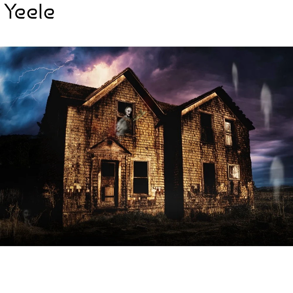 

Yeele Halloween Background Grunge House Ghost Moon Night Portrait Photocall Photography Backdrop For Photo Studio Photographic