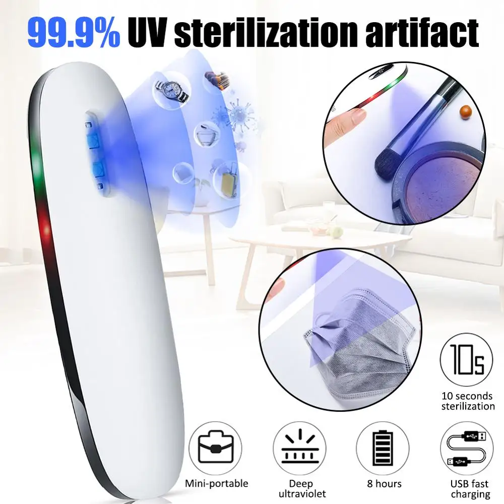 

UVC disinfection light Handheld Car sterilization lamp Mini Portable Sanitizer Light USB disinfection Lamp for Home Office