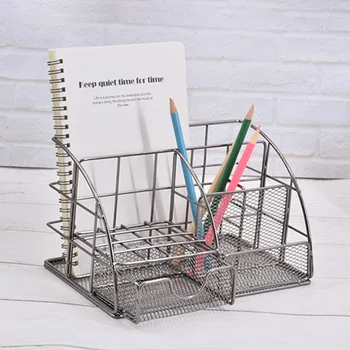 

Nordic Style Desktop Makeup Storage Box Home Metal Pen Holder Multi-function Desk Organizer Office Stationery Storage Rack