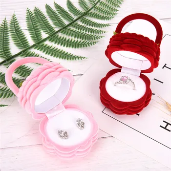 

1pc Jewelry Storagebox Rose Flower Basket Design Women Finger Ring Earring Display Box Case Wedding Decoration Jewelry Organizer