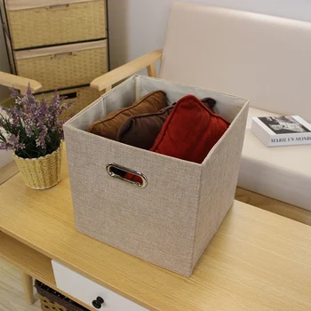 

Square Storage Box with Metal Lockers for Home Closet Bedroom Drawer Office File Storage Box
