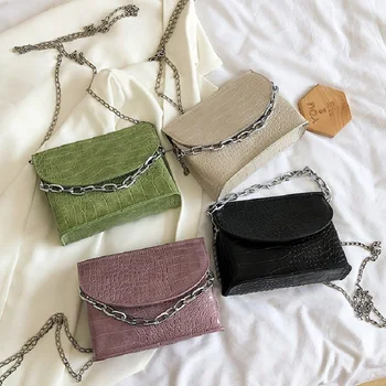 

Mini Alligator Pattern Bags for Women 2020 Summer Fashion Crossbody Shoulder Messenger Chain Bag Female PU Leather Lady Flap Bag