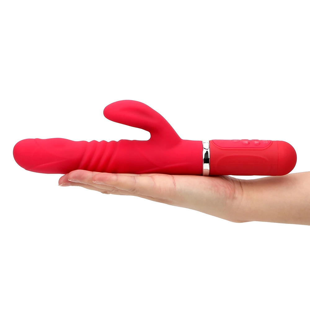 Perlen AV Transfer Zauberstab G-Punkt Massage Kaninchen Vibrator für Frau Teleskop 360 Grad Rotation Dildo Vibr_voghion.com