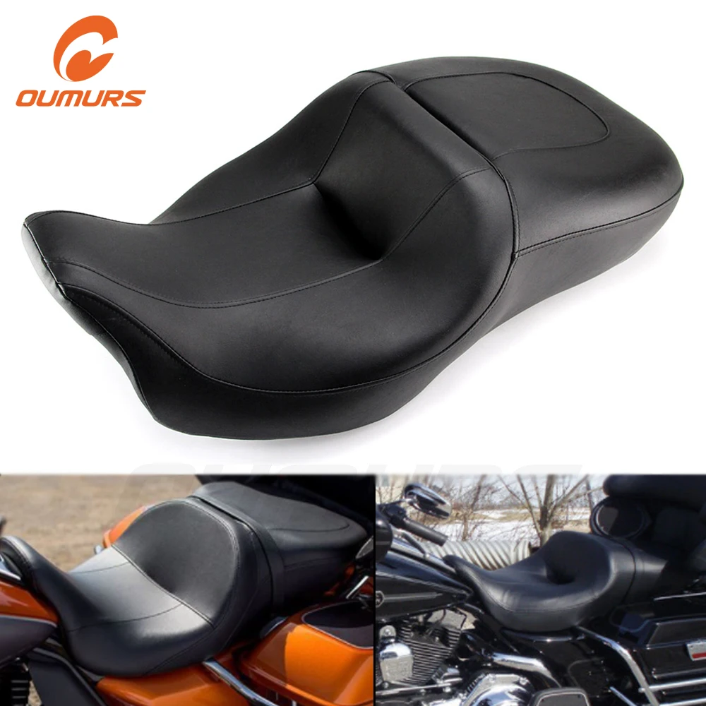 Ouwalls ПАССАЖИРСКОЕ СИДЕНЬЕ для водителя мотоцикла два сиденья Harley Electra Glide FLHT 2007 2019 Ultra Limited Classic CVO 2014 2019|Сиденья