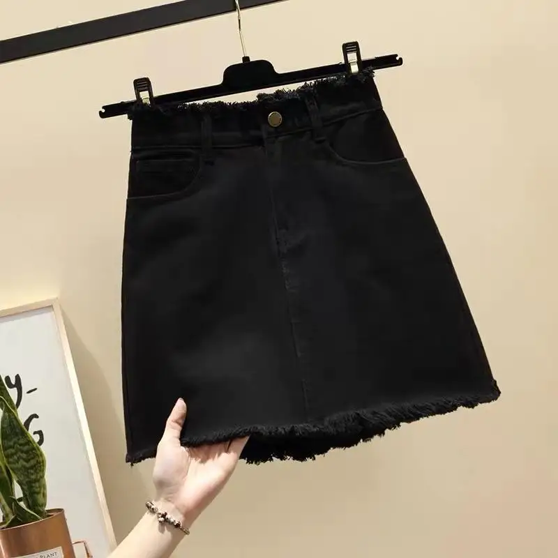 Falda vaquera blanca para mujer, pantalones de cintura alta, Primavera/Verano