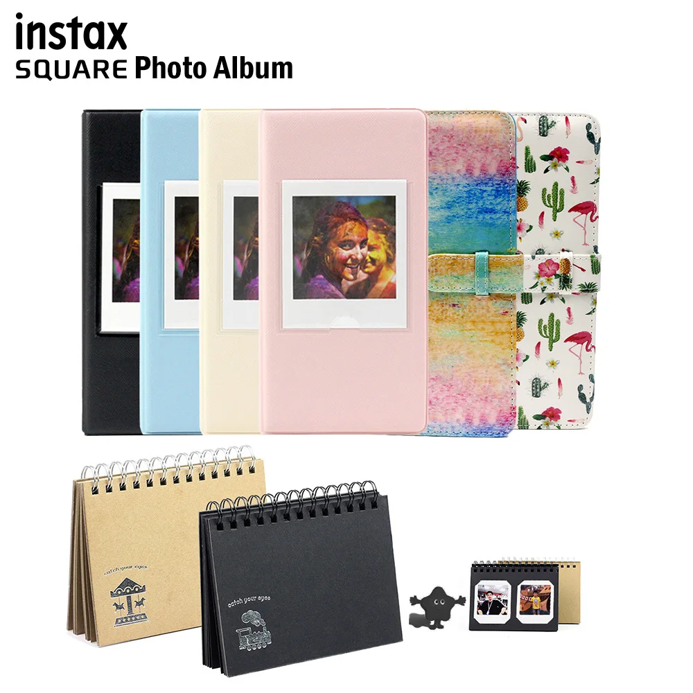Mini Photo Album for Fujifilm Instax Square SQ6, 80 Pockets Premium PU  Leather Film Wallet for Instax Square SQ1/SQ10/SQ20/SQ6 Instax Camera and  SHARE