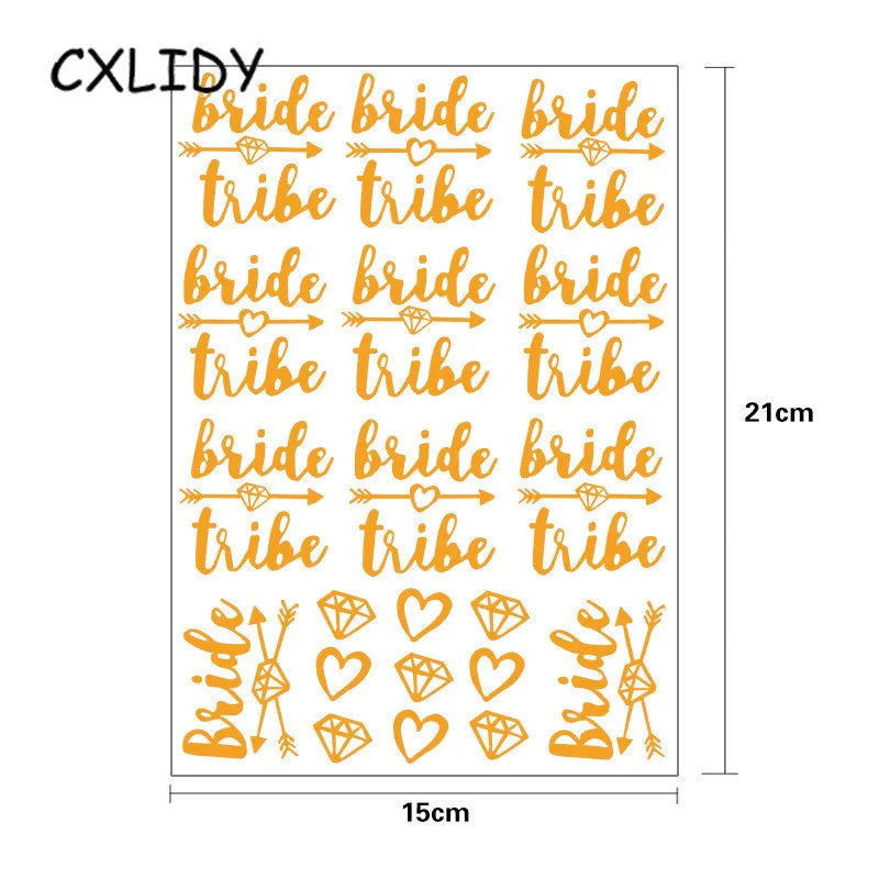 Team Bride Bridal Bachelor Party Wedding Hot Stamping Water Transfer Tattoo Stickers aa044 (4)