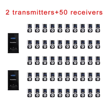 

Wireless Tour Guide System ( 2 Transmitters + 50 Receivers + 1 charger box ) For Tour Guides and Tourists
