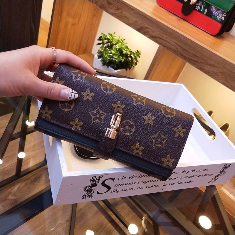 

Women Long Wallet Female Purses Luxury Wallet Famous designer Clutch Money Bag PU Leather Wallet Coin Purse Card Holder Wallet