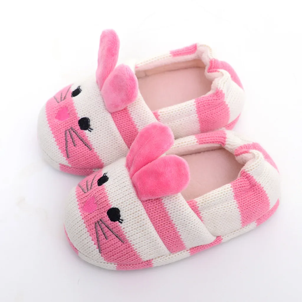 

Toddler Infant Kids Baby Warm Shoes Boys Girls Cartoon Soft-Soled Slippers