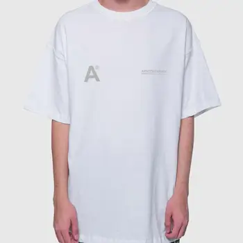 

Arnodefrance Minimalist Letter Print Men Women Tops Simple Hip Hop Loose Round Neck Short Sleeve Cotton kanye west T-shirt