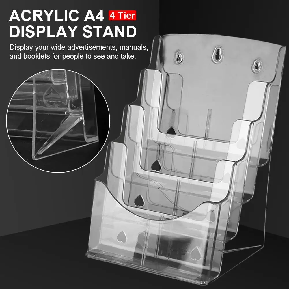 

Acrylic A4 File Display Clear Storage Box Office Storage A4 Single Layer Desktop File Sorter Pocket Booklet And Brochure Holder