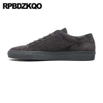 

trainers plus size european high quality suede men sneakers luxury brand Italy lace up skate 11 flats boys shoes 46 2019 runway