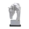 Horse Head Ornaments Animal Resin Home Decoration Nordic Geometric Origami Crafts Furnishings Living Room Desk Decor Statuette ► Photo 1/5