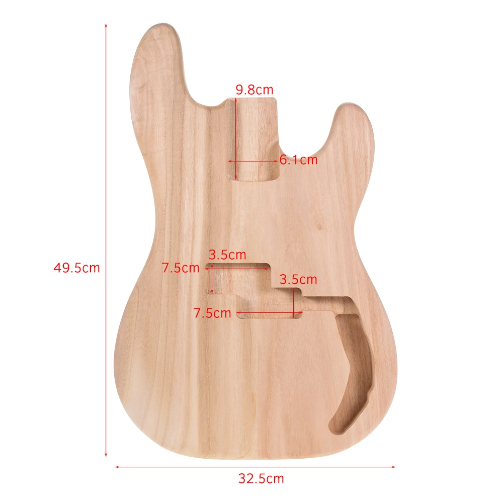 Muslady PB-T02 незавершенная электрогитара корпус Sycamore деревянный пустой корпус гитары для PB Стиль бас-гитары diy части