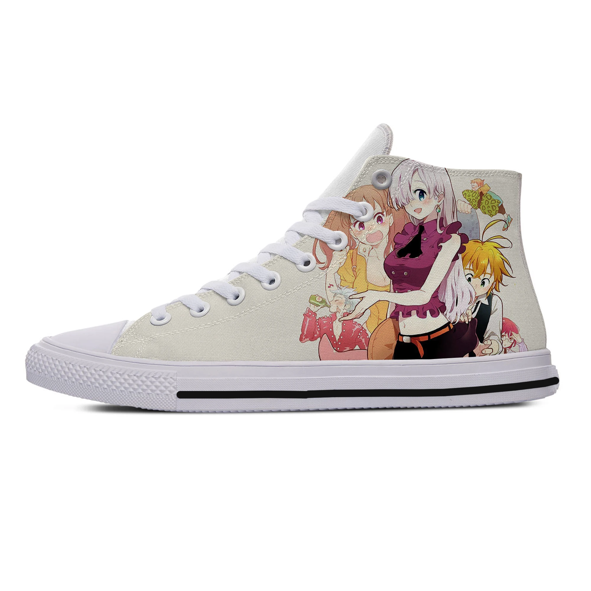 

2019 Hot NEW Anime Nanatsu No Taizai The Seven Deadly Leisure Shoes 3D Print Lightweight Breathable Fashion Top Canvas Shoes