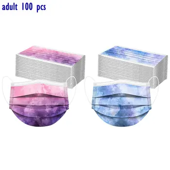 

100PCS Unisex masques Motorcycle Face Mask maschere Multicolor Tie-Dye Prints Breathable Face Cover Adults 3 -Layer Soft Mask