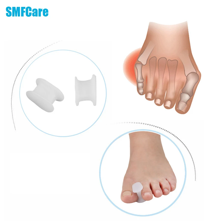 2Pcs Toe Finger Separator Silicone Gel Braces Supports Tools Bunion Guard Foot Hallux Valgus Feet Care Massager Z54201