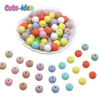 

Cute-Idea 500pcs 19mm silicone Beads teether safe pacifier chain handmade DIY nursing accessory BPA Free baby product teething