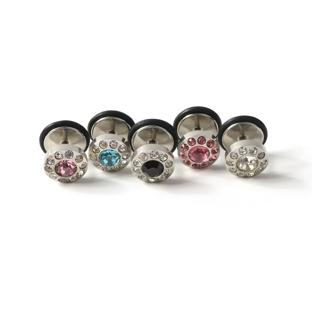 1pair Acrylic/stainless Steel Rings Fake Ear Plugs And Tunnels Ear Piercing Fake Stretches Expander Jewelry