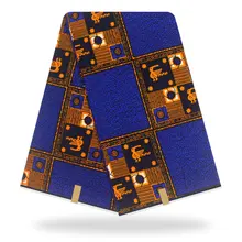 Горячая Распродажа, синий цвет, Новое поступление, 6 ярдов, голландские восковые принты, воск, хлопок, настоящий воск, африканская Анкара ткань для платья, Y90902-10