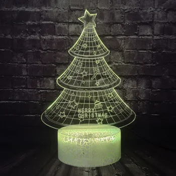 

Christmas Snow Star Tree 3D Optical Sleeping Night Light LED USB Lamp Colorful Decoration Kid New Year's lamp Gadget Props