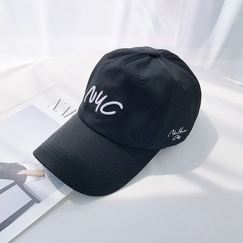 NYC black SP& CITY, шапка с утиным язычком, Женская Бейсболка, Ins, с вышитыми буквами, популярная в американском стиле, однотонное, стильное, в стиле ретро, шапка для женщин - Цвет: NYC black