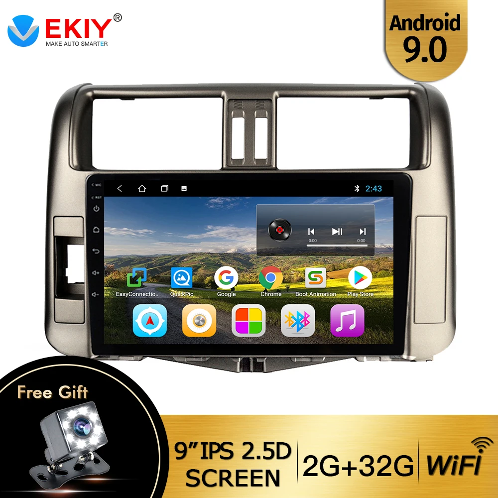EKIY 9 ''IPS Android 0 автомобильный мультимедийный плеер авторадио для Toyota Land Cruiser Prado