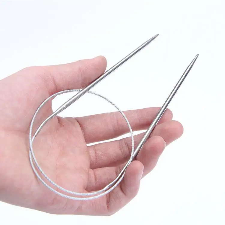 

Stainless Steel Knitting Needle Yarn Crochet Circular Professional Handmade Accessories Durable Circular Crochet Weaving Needle