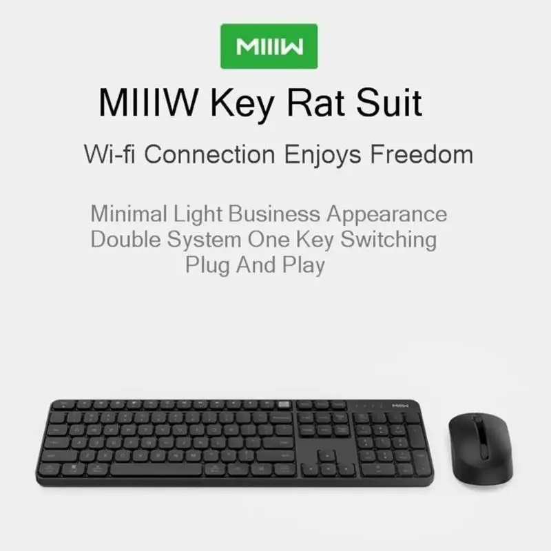 XIAOMI MIIIW MWWK01 2,4G Беспроводная IPX4 Клавиатура Мышь комбо для Windows/Mac водонепроницаемый индикатор электричества лампа без батареи