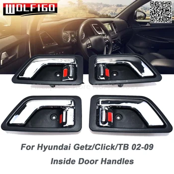 

WOLFIGO Chrome Inner Inside Car Door Handles Left Right for Hyundai Getz/Click/TB 02-09 Dodge Brisa (Venezuela) Inokom Getz