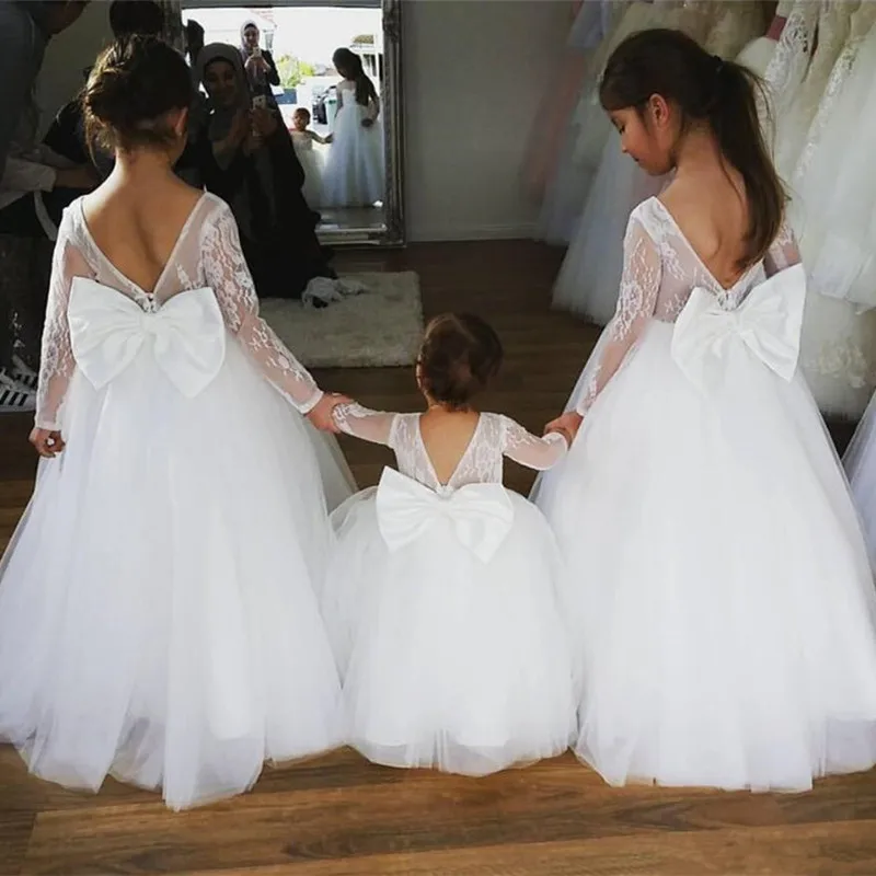 simple white flower girl dresses