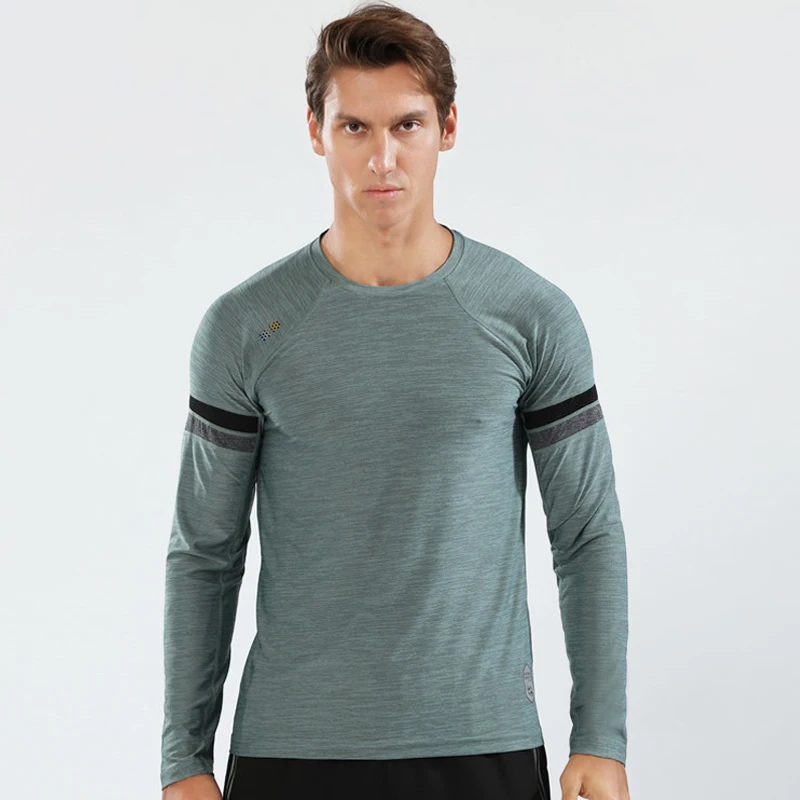 Psvteide Rashguard Мужская футболка для бега s Crossfit Футболка компрессионная рубашка для спортзала Мужская рубашка с длинными рукавами Рашгард тренажерный зал топы новинка - Цвет: Green