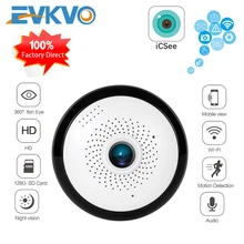 EVKVO ICsee 360 Degrees Fisheye Wifi IP CCTV Camera 1080P VR Wireless Panoramic Indoor Home Security CCTV Camera Baby Monitor