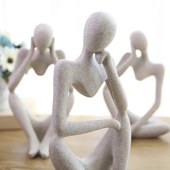 

Forgetive Resin Statues Creative Abstract Thinker Nordic Abstract Thinker Characters Craft Office Home Decoration Art Gifts