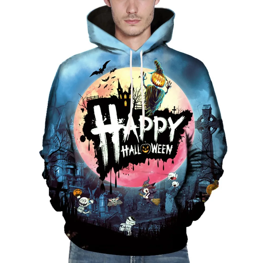 Мужские осенние толстовки с объемным принтом Клоун ужасов мужские и женские